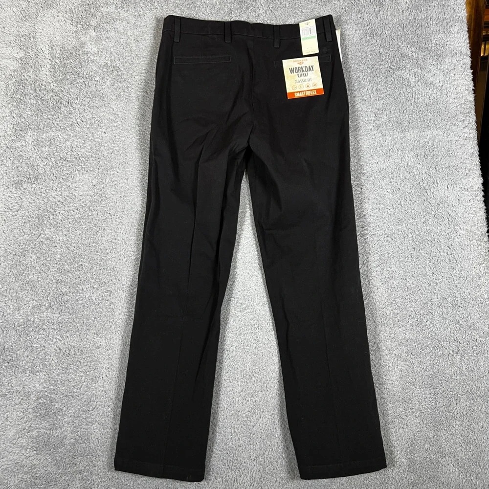 Dockers Workday Khaki Mens 34x32 Black New Classic Fit Smart 360 Flex Pants - Picture 3 of 10